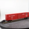 Atlas 7530 ACF 60' S.D. BURLINGTON DECORATED AUTO PARTS BOX CAR 2 Rail O SCALE WEATHERED / CUSTOM Decorated AS IS Used Damaged Box(Atlas 7530 Acf 60 S D Burlington Decorated Auto Parts Box Car 2 Rail O Scale Weathered As Is Used Damaged Box)