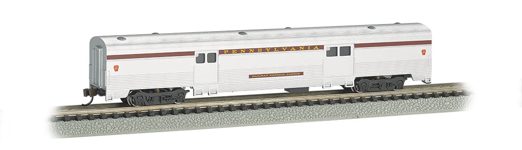 Bachmann 14652 PRR 72' Streamlined Fluted 2 Door Baggage Car Silver With Tuscan StripeN SCALE(Bachmann 14652 Prr 72 Streamlined Fluted 2 Door Baggage Car N Scale) 3 Bachmann 14652 PRR 72' Streamlined Fluted 2 Door Baggage Car Silver With Tuscan StripeN SCALE(Bachmann 14652 Prr 72 Streamlined Fluted 2 Door Baggage Car N Scale)