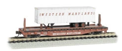 Bachmann 16756 Western Maryland WM Flat Car With Piggy Back Trailer N Scale(Bachmann 16756 Western Maryland Wm Flat Car With Piggy Back Trailer N Scale)