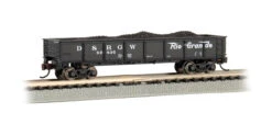 Bachmann 17254 Denver & Rio Grande Western D&RGW 40' Gondola Black N Scale(Bachmann 17254 D Rgw 40 Gondola Black N Scale)