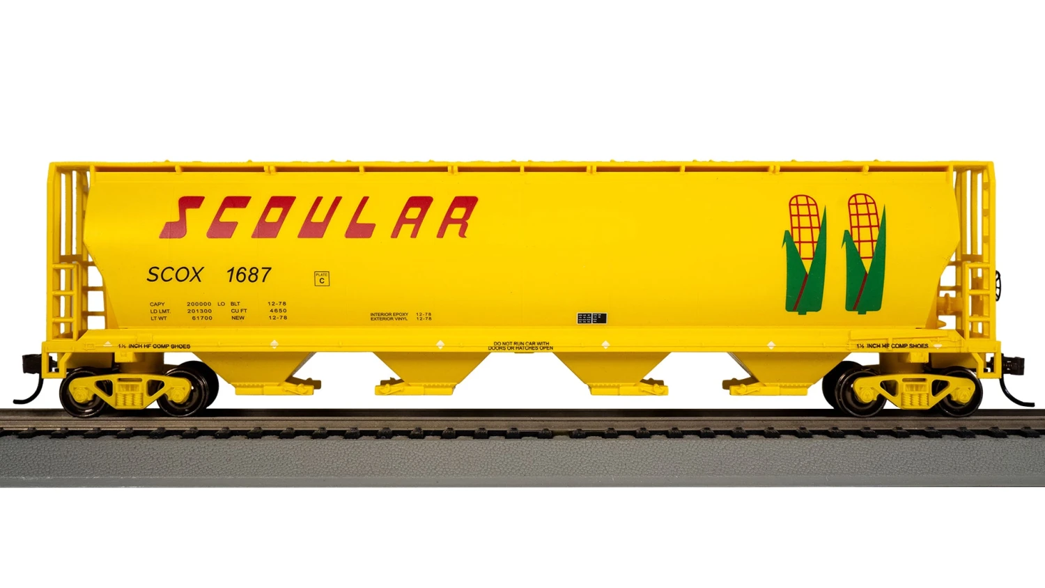 Bachmann 19104 CANADIAN 4 BAY CYLINDRICAL GRAIN HOPPER - SCOULAR #1687 HO SCALE NEW(Bachmann 19104 Scoular 1687 4 Bay Cylindrical Grain Hopper Ho Scale) 8 Bachmann 19104 CANADIAN 4 BAY CYLINDRICAL GRAIN HOPPER - SCOULAR #1687 HO SCALE NEW(Bachmann 19104 Scoular 1687 4 Bay Cylindrical Grain Hopper Ho Scale) - Image 6