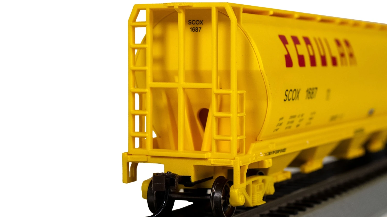 Bachmann 19104 CANADIAN 4 BAY CYLINDRICAL GRAIN HOPPER - SCOULAR #1687 HO SCALE NEW(Bachmann 19104 Scoular 1687 4 Bay Cylindrical Grain Hopper Ho Scale) 10 Bachmann 19104 CANADIAN 4 BAY CYLINDRICAL GRAIN HOPPER - SCOULAR #1687 HO SCALE NEW(Bachmann 19104 Scoular 1687 4 Bay Cylindrical Grain Hopper Ho Scale) - Image 8