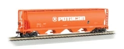 Bachmann 19141 HOPPER - 4 BAY CYLINDRICAL GRAIN - POTACAN HO SCALE NEW(Bachmann 19141 Hopper 4 Bay Cylindrical Grain Potacan Ho Scale New)