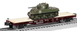 Lionel 1926722 Pennsylvania Railroad PRR 40' Flatcar With Sherman Tank #925164(Lionel 1926722 Pennsylvania Railroad Prr 40 Flatcar With Sherman Tank 925164)