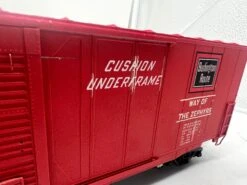 Atlas 7530 ACF 60' S.D. BURLINGTON DECORATED AUTO PARTS BOX CAR 2 Rail O SCALE WEATHERED / CUSTOM Decorated AS IS Used Damaged Box(Atlas 7530 Acf 60 S D Burlington Decorated Auto Parts Box Car 2 Rail O Scale Weathered As Is Used Damaged Box) -BRADY’S TRAINS MODELs 1E9DEA29 7401 448B B486 562AA393C418