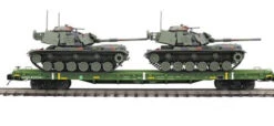 MTH Premier 20-92281B U.S. Army 60' Flat Car W/(2) M60 Tanks #40204 O SCALE NEW(Mth Premier 20 92281b U S Army 60 Flat Car W 2 M60 Tanks 40204 O Scale New)