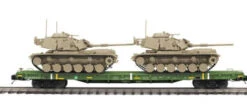 MTH Premier 20-92285C U.S. Army 60' Flat Car W/(2) M60 Tanks O SCALE NEW(Mth Premier 20 92285c U S Army 60 Flat Car W 2 M60 Tanks O Scale New)