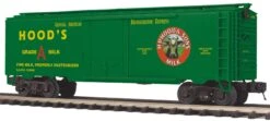 MTH Premier 20-94385 Hoods Dairy Operating Reefer Car O SCALE NEW(Mth Premier 20 94385 Hoods Dairy Operating Reefer Car O Scale New)