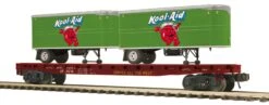 MTH Premier 20-95715 Union Pacific UP Flat Car W/(2) PUP Kool-Aid Trailers #21279 O Scale Limited NEW(Mth Premier 20 95715 Union Pacific Up Flat Car W 2 Pup Kool Aid Trailers 1979 O Scale Limited New)