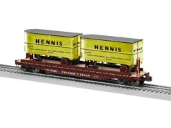 Lionel 2026642 TRAILER TRAIN / HENNIS 50' FLATCAR W/ 20' TRAILERS #475293 O SCALE NEW(Lionel 2026642 Trailer Train Hennis 50 Flatcar W 20 Trailers 475293 O Scale New)