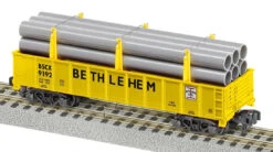 Lionel 2119192 BETHLEHEM STEEL GONDOLA W/ PIPE LOAD #9192 S SCALE AMERICAN FLYER NEW(Lionel 2119192 Bethlehem Steel Gondola W Pipe Load 9192 S Scale American Flyer New)