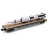 Menards 275-9122 14-3/4" O Gauge Flatcar With Saturn V Rocket O Scale NEW(Menards 275 9122 14 3 4 O Gauge Flatcar With Saturn V Rocket New) -BRADY’S TRAINS MODELs 275 9122A