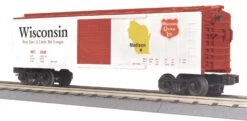 MTH Railking 30-74187 Wisconsin State Box Car O SCALE NEW(Mth Railking 30 74187 Wisconsin State Box Car O Scale New)