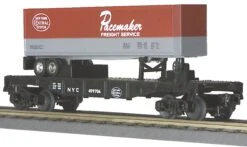 MTH Railking 30-7608 New York Central Car No. 499706 Semi Scale Flat Car W/Pacemaker Trailer . O SCALE NEW(Mth Railking 30 7608 New York Central Car No 499706 Semi Scale Flat Car W Pacemaker Trailer O Scale New)