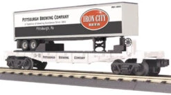 MTH 30-76110 Iron City Flat Car With Trailer O Scale New(Mth 30 76110 Iron City Flat Car With Trailer O Scale)