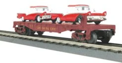 MTH Railking 30-76247 Union Pacific O SCALE RailKing Flat Car W/(2) Ford Rancheros NEW(Mth Railking 30 76247 Union Pacific O Scale Railking Flat Car W 2 Ford Rancheros New)