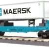 MTH Railking 30-76333 Maersk Flat Car W/ Trailer - Maersk Intermodal O SCALE NEW(Mth Railking 30 76333 Maersk Flat Car W Trailer Maersk Intermodal O Scale New)