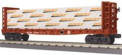 MTH Railking 30-76647 BNSF Bulkhead Flatcar W Lumber Load O SCALE NEW(Mth Railking 30 76647 Bnsf Bulkhead Flatcar W Lumber Load O Scale New)