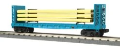 MTH Railking 30-76714 G.E. Oil And Gas Flat Car With Bulkheads & Pipe Load #2018. O SCALE NEW(Mth Railking 30 76714 G E Oil And Gas Flat Car With Bulkheads Pipe Load 2018 O Scale New)