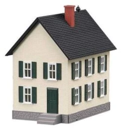 MTH Railking 30-9023 Row House #Yellow W/Green Shutters. O SCALE Like New(Mth Railking 30 9023 Row House Yellow W Green Shutters O Scale Like New)