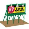 MTH Railking 30-90494 A&P Groceries Lighted Billboard #. O SCALE NEW(Mth 30 90494 A P Groceries Lighted Billboard) -BRADY’S TRAINS MODELs 30 90494
