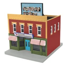 MTH Railking 30-90688 2-Story City Building 1 - Democratic National Committee. O SCALE NEW(Mth Railking 30 90688 2 Story City Building 1 Democratic National Committee O Scale New)