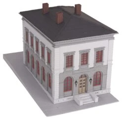 MTH Railking 30-9099 Police Station - Gray & BlackBuilding **Sign Modded To Public Library ** O SCALE Used Excellent No Box(Mth Railking 30 9099 Police Station Gray Black Building Sign Modded To Public Library O Scale Used Excellent No Box)