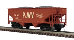 Atlas 3001394-3 Premier 2-Bay Offset Hopper Pittsburgh & West Virginia (Brown/Tan) O SCALE NEW(Atlas 3001394 3 Premier 2 Bay Offset Hopper Pittsburgh West Virginia Brown Tan O Scale New)