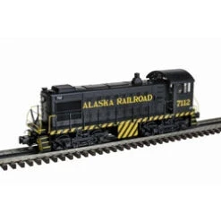 ATLAS 30138049 ALASKA RAILROAD PREMIER S-2 LOCOMOTIVE #7123 (BLACK/YELLOW) - 3RL O SCALE NEW(Atlas 30138049 Alaska Railroad Premier S 2 Locomotive 7123 Black Yellow 3rl O Scale New)