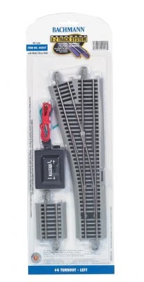 Bachmann 44557 E-Z Track System HO Scale #4 Turnout - Left(Bachmann 44557 E Z Track System Ho Scale 4 Turnout Left)