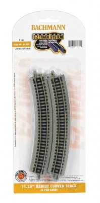Bachmann 44801 E-Z Track System N Scale 11.25" Radius Curved (6 Per Pack)(Bachmann 44801 E Z Track System N Scale 5 Straight Track 6 Per Pack)