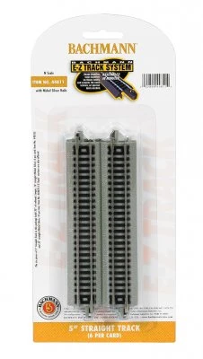 Bachmann 44811 E-Z Track System N Scale 5" Straight Track (6 Per Pack)(Bachmann 44811 E Z Track System N Scale 5 Straight Track 6 Per Pack)