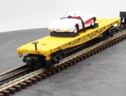 MTH Rugged Rails 33-7603 Chessie Flat Car - With 1957 Corvette#81130 O SCALE Like New(Mth Rugged Rails 33 7603 Chessie Flat Car Chessie 81130 O Scale Like New) -BRADY’S TRAINS MODELs 4b70e1fe11312252cb84dbae474a0372