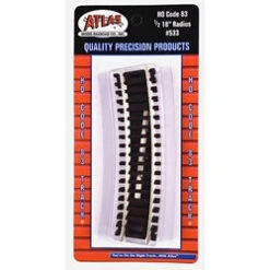Atlas 533 HO CODE-83 1/2 18" Radius Section Track 4 Pack HO Scale NEW(Atlas 533 Ho Code 83 1 2 18 Radius Section Track 4 Pack Ho Scale New)