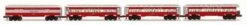 Lionel 6-29081 SANTA FE BABY MADISON PASSENGER CAR 4-PACK (RED) O SCALE NEW(Lionel 6 29081 Santa Fe Baby Madison Passenger Car 4 Pack Red O Scale New)