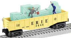 Lionel 6-37001pastel #3444 ERIE ANIMATED GONDOLA O SCALE NEW(Lionel 6 37001 3444 Erie Animated Gondola O Scale New)