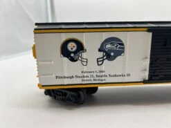 MTH Railking 30-74376 NFL - Pittsburgh Steelers Super Bowl XL Box Car #2006. O SCALE Like New(Mth Railking 30 74376 Nfl Pittsburgh Steelers Super Bowl Xl Box Car 2006 O Scale Like New) -BRADY’S TRAINS MODELs 62171D17 6064 460A 84D2 58B38E8B0F0E