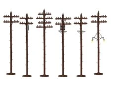Lionel 6-37939 Scale Telephone Poles - Assorted(Copy Of Lionel 6 37851 Scale Telephone Poles Standard)