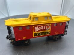 Lionel6-6449 Wendy's Old Fashioned Hamburgers Red /Yellow Caboose 027 O SCALE Used Excellent Damaged Box(Lionel 6 6449 Wendys Old Fashioned Hamburgers Red Yellow Caboose 027 O Scale Used Excellent Damaged Box)