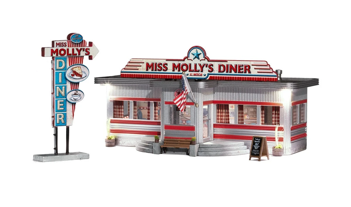 Woodland Scenics WDS BR4956 WDS4956 Miss Molly's Diner - N Scale NEW(Woodland Scenics Wds Br4956 Wds4956 Miss Mollys Diner N Scale New) 3 Woodland Scenics WDS BR4956 WDS4956 Miss Molly's Diner - N Scale NEW(Woodland Scenics Wds Br4956 Wds4956 Miss Mollys Diner N Scale New)