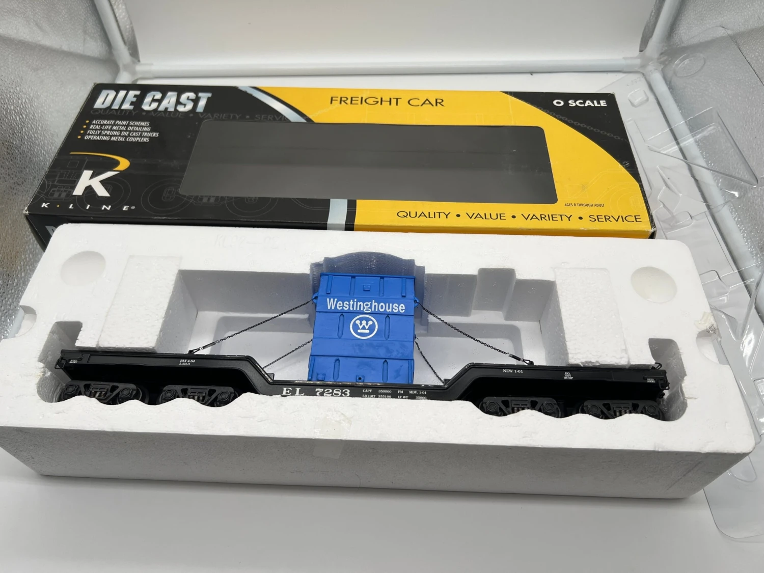 K-Line K692-1531 Westinghouse Die Cast Depressed Center EL Flatcar With Transformer O SCALEUsed Excellent(K Line K692 1531 Westinghouse Die Cast Depressed Center El Flatcar With Transformer O Scale Used Excellent) 3 K-Line K692-1531 Westinghouse Die Cast Depressed Center EL Flatcar With Transformer O SCALEUsed Excellent(K Line K692 1531 Westinghouse Die Cast Depressed Center El Flatcar With Transformer O Scale Used Excellent)