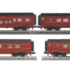 MTH 30-68252 Pennsylvania Railroad PRR 60' Streamlined 4 Car Passenger Set With 30-68253 2 Car Set, 30-68254 Coach Car, AND 30-68255 Vista Dome O Scale NEW(Mth 30 68252 Pennsylvania Railroad Prr 30 68253 30 68254 30 68255 Railking 60 Streamlined Passenger Set Set Of 4 O Scale New)