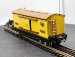 MTH Tinplate 10-1042 Boxcar Yellow & Brown Roof With Brass Trim O SCALE Like New(Mth Tinplate 10 1042 Boxcar Yellow Brown Roof With Brass Trim O Scale Like New)