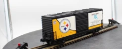 MTH 30-74362 NFL - Pittsburgh Steelers Super Bowl XL Champs 40' High Cube Box Car O SCALE Like New(Mth 30 74362 Nfl Pittsburgh Steelers Super Bowl Xl Champs 40 High Cube Box Car O Scale Like New) -BRADY’S TRAINS MODELs dc20becfdd2742d559f220e3be1ebb92