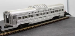 Lionel 6-9579 LIONEL ILLUMINATED BURLINGTON ALUMINUM PASSENGER CAR SILVER KETTLE VISTA DOME CAR O SCALE Used Excellent Damaged Box(Lionel 6 9579 Lionel Illuminated Burlington Aluminum Passenger Car Silver Kettle Vista Dome Car O Scale Used Excellent Damaged Box)