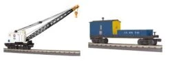 MTH 30-79580, 30-79584 Union Railroad Crane & Tender Set (Set Of 2) O Scale NEW(Mth 30 79580 30 79584 Union Railroad Crane Tender Set Set Of 2 O Scale New)