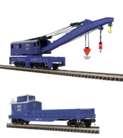 Atlas 3001242, 3001248 Western Pacific Crane Car And Crane Tender (Set Of 2) O Scale Blue NEW(Atlas 3001242 3001248 Western Pacific Crane Car And Crane Tender Set Of 2 O Scale New)
